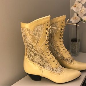 Victorian Lace Up Leather Boots